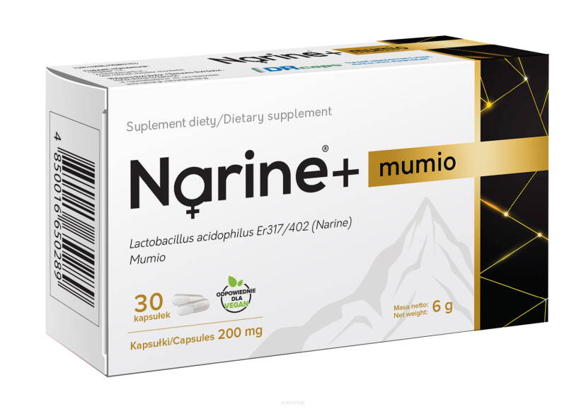 Narine+ Mumio Prawidłowy Metabolizm 200 mg, 30 kapsułek - Narine
