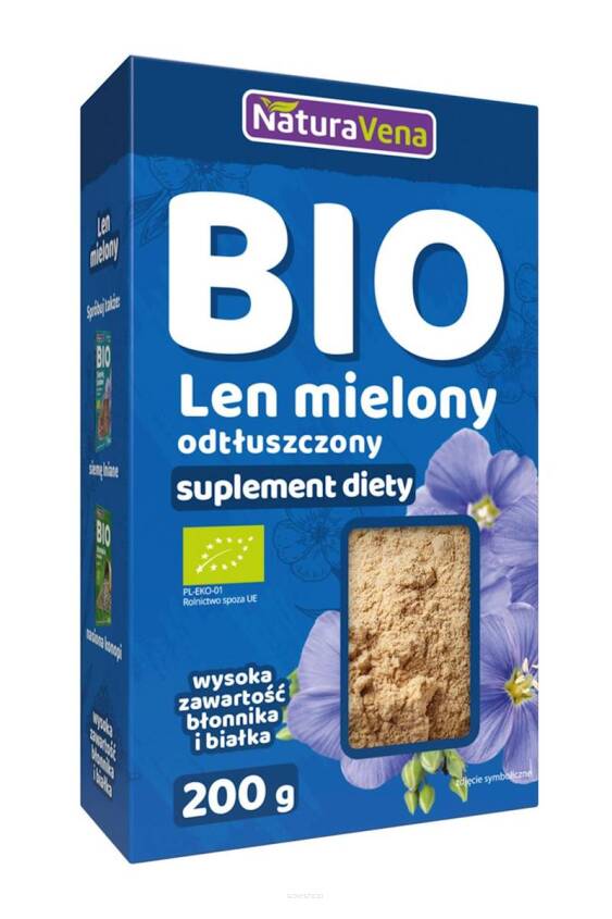 LEN MIELONY ODTŁUSZCZONY BIO 200 g - NATURAVENA