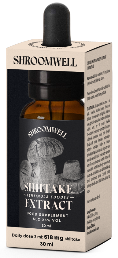 GRZYBY SHIITAKE EKSTRAKT W KROPLACH 30 ml - SHROOMWELL
