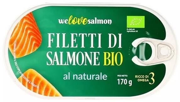 Filet z łososia w zalewie naturalnej BIO 170g/100g