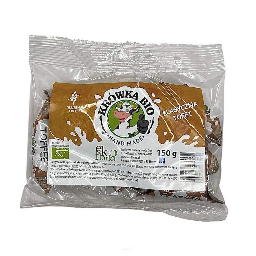 KRÓWKI KLASYCZNE O SMAKU TOFFI BEZGLUTENOWE BIO 150 g - EKOFLORKA