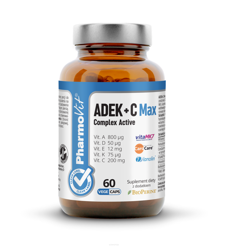 ADEK + C MAX Complex Active 60 kaps Vcaps® | Clean Label Pharmovit