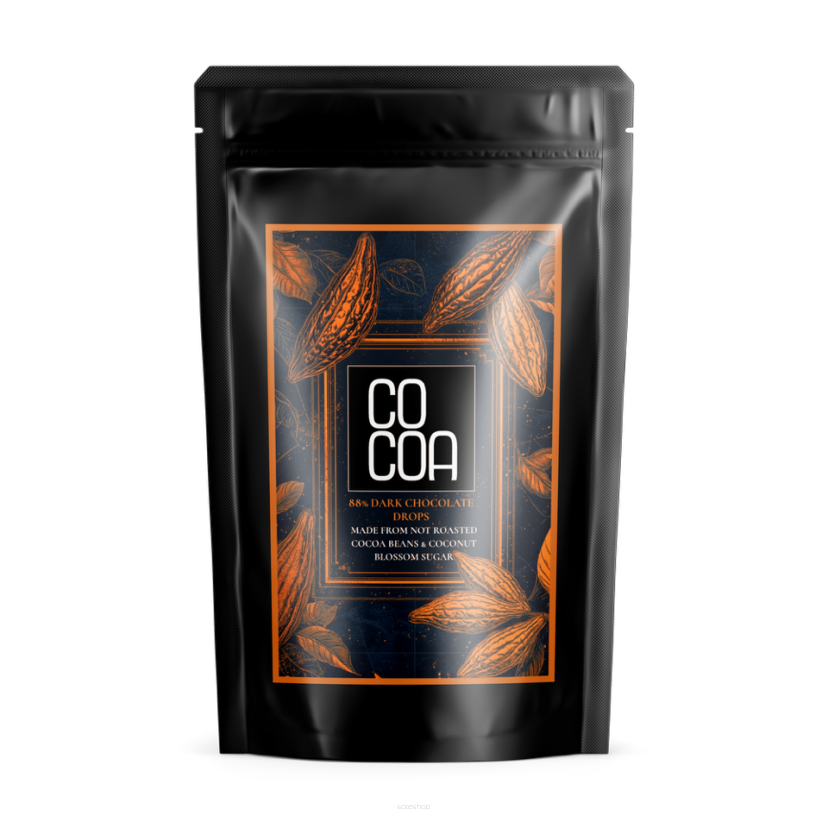 DROPSY Z CIEMNEJ CZEKOLADY 88 % BIO 200 g - COCOA