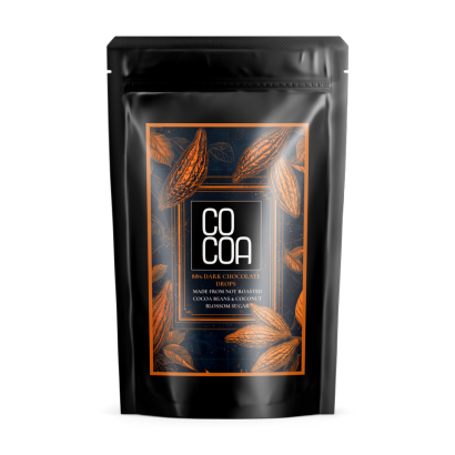 DROPSY Z CIEMNEJ CZEKOLADY 88 % BIO 200 g - COCOA