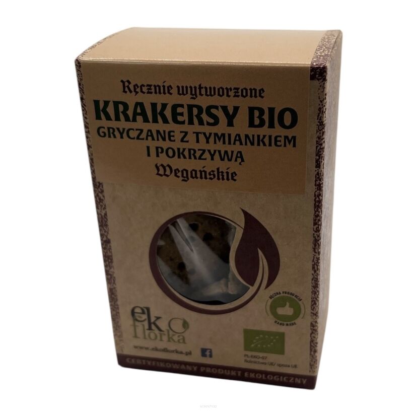 KRAKERSY GRYCZANE Z TYMIANKIEM I POKRZYWĄ BIO 90 g - EKOFLORKA