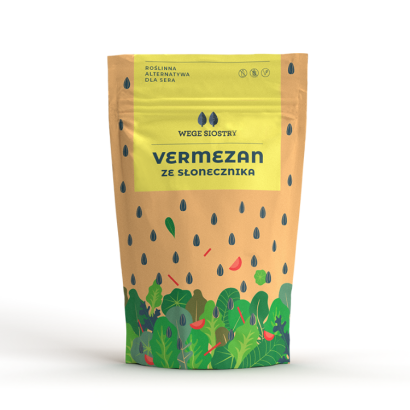 WEGAŃSKA ALTERNATYWA SERA TWARDEGO TARTEGO ZE SŁONECZNIKA BEZGLUTENOWA 90 g - WEGE SIOSTRY