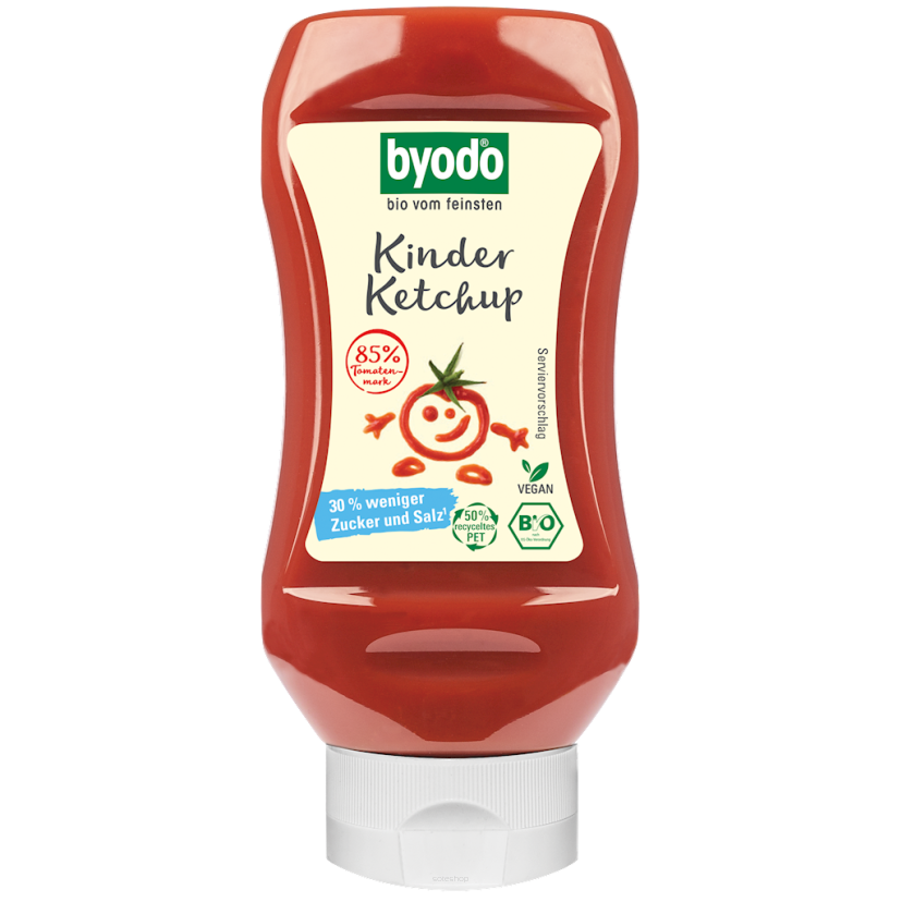 KETCHUP DLA DZIECI BEZGLUTENOWY BIO 300 ml - BYODO