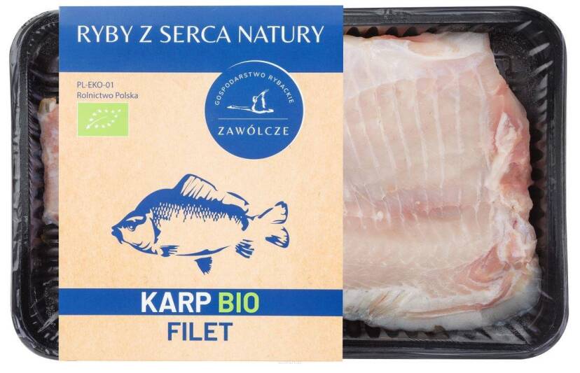 KARP ŚWIEŻY FILET BIO (około 0,50 kg) (TACKA) - RYBY Z SERCA NATURY (NA ZAMÓWIENIE)