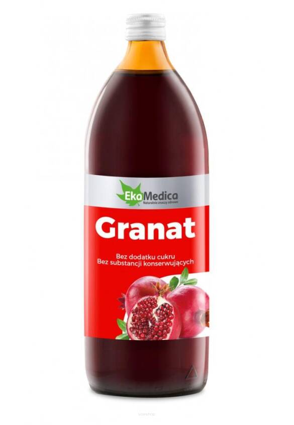 Granat, sok z granatu 100% 1000 ml - EkaMedica PROMOCJA!