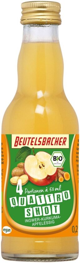 SHOT NA ODPORNOŚĆ JABŁKO - IMBIR - KURKUMA - ACEROLA BIO 200 ml - BEUTELSBACHER
