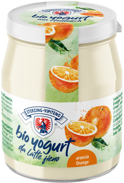 JOGURT POMARAŃCZOWY Z MLEKA SIENNEGO BIO 150 g - STERZING-VIPITENO