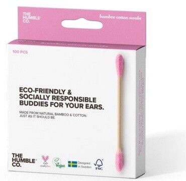 Patyczki higieniczne, bambusowe różowe 100szt