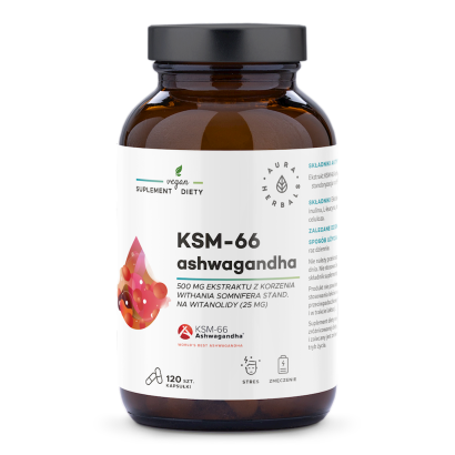 Ashwagandha KSM-66 Korzeń 200 mg kapsułki 120 szt. Aura Herbals