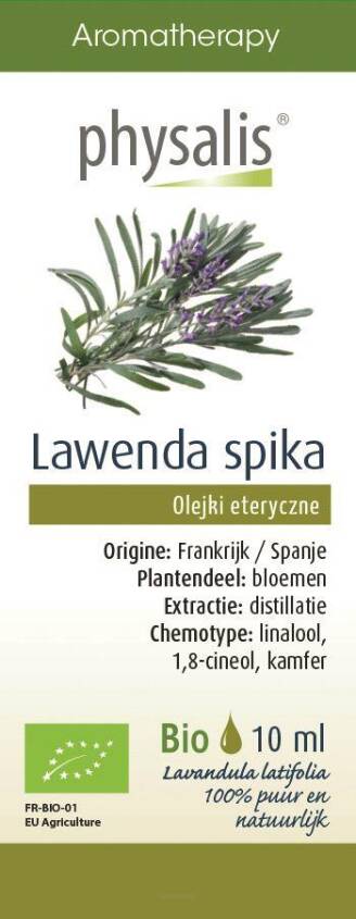 OLEJEK ETERYCZNY LAWENDA SZEROKOLISTNA (SPIJKLAVENDEL) BIO 10 ml - PHYSALIS
