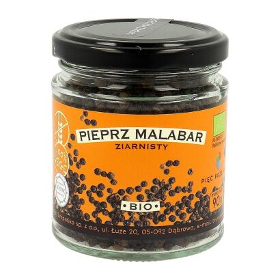 Pieprz Malabar ziarnisty BIO 90 g - Pięć Przemian