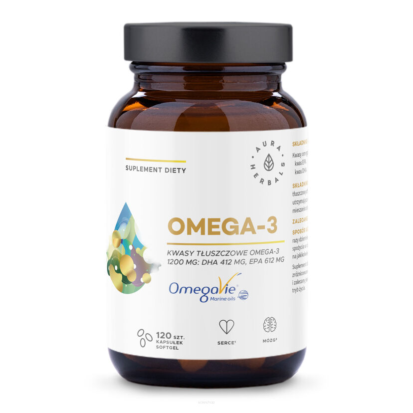 Omega-3 1200 mg, kapsułki softgel 120 szt  Aura Herbals
