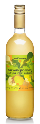 ZAKWAS JABŁKOWY Z CYTRYNĄ, IMBIREM I KURKUMĄ BIO 700 ml - DELIKATNA (ZAKWASOWNIA)