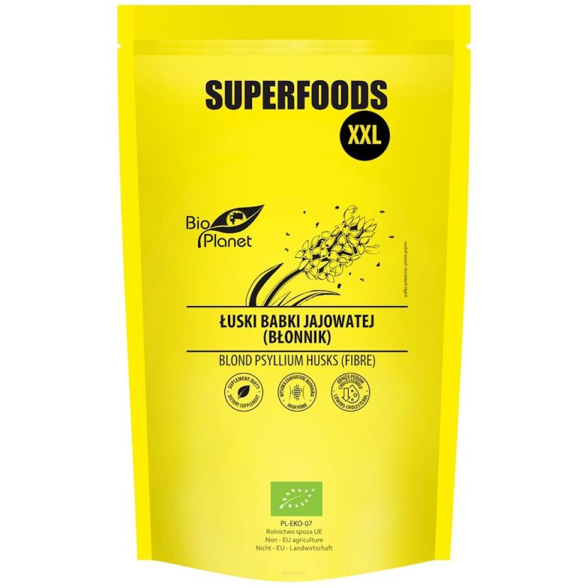 ŁUSKI BABKI JAJOWATEJ (BŁONNIK) BIO 400 g - BIO PLANET SUPERFOODS