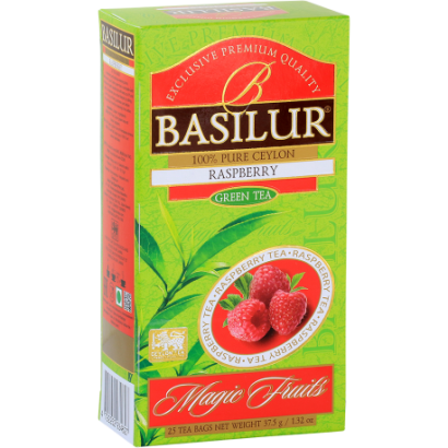 Herbata zielona RASPBERRY saszetki 25x1,5g - Basilur