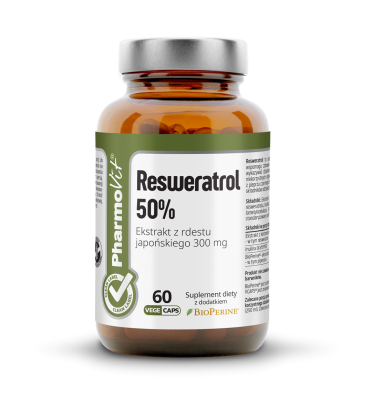 Resweratrol 50% 60 kaps Vcaps® | Clean Label Pharmovit