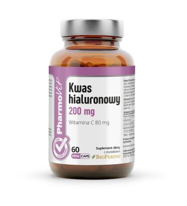 Kwas hialuronowy 200 mg 60 kaps | Clean Label Pharmovit