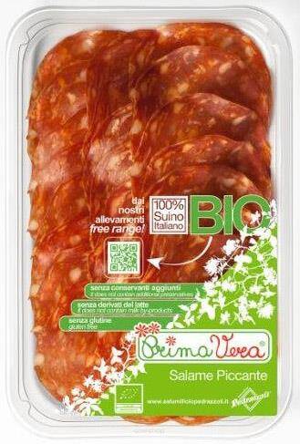 SALAMI PICCANTE PLASTRY BEZGLUTENOWE BIO 70 g - PRIMAVERA