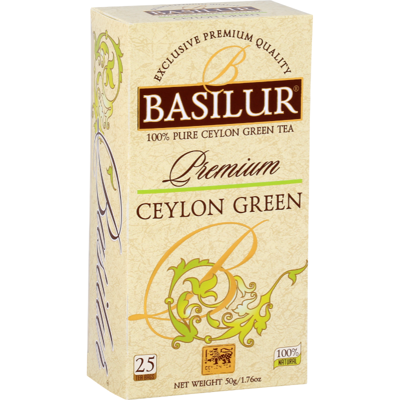 Herbata zielona PREMIUM CEYLON GREEN w saszet. 25x2g - Basilur