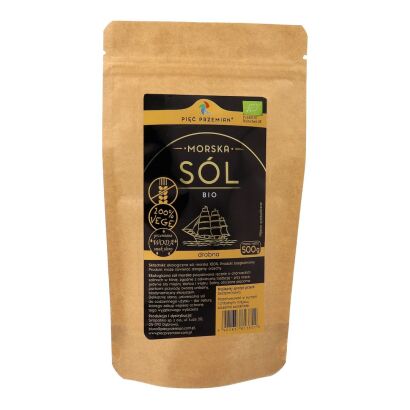 Sól morska ekologiczna drobna 500 g - Pięć Przemian
