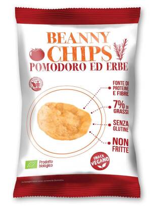 CHRUPKI Z SOCZEWICY I ZIEMNIAKÓW O SMAKU POMIDOROWO - ZIOŁOWYM BŁONNIKOWE BEZGLUTENOWE BIO 40 g - BEANNY CHIPS