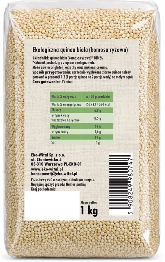 Quinoa biała (KOMOSA RYŻOWA) BIO 1 kg