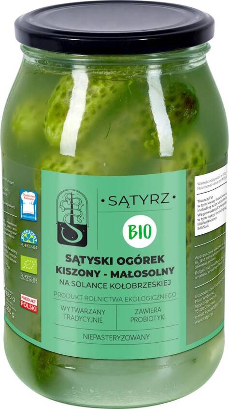 OGÓRKI SĄTYSKIE MAŁOSOLNE BIO 880 g (550 g) - SĄTYRZ