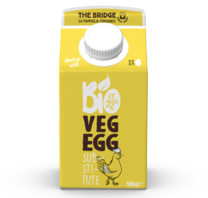 ROŚLINNY ZAMIENNIK 8 JAJ W PŁYNIE BEZGLUTENOWY BIO 500 g - THE BRIDGE
