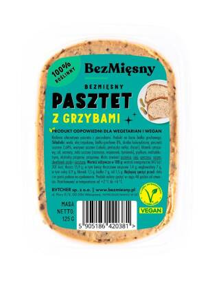 BEZMIĘSNY PASZTET Z GRZYBAMI 125 g - BEZMIĘSNY