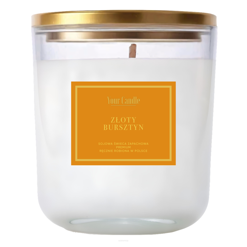 ŚWIECA SOJOWA ZAPACHOWA  ZŁOTY BURSZTYN 180 ml - YOUR CANDLE