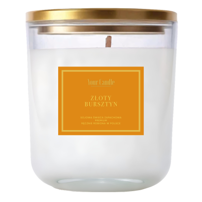 ŚWIECA SOJOWA ZAPACHOWA  ZŁOTY BURSZTYN 180 ml - YOUR CANDLE