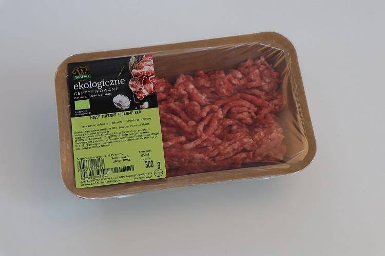 MIĘSO MIELONE WOŁOWE BIO 300 g - WASĄG (NA ZAMÓWIENIE)