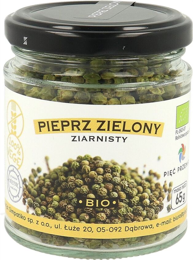 Pieprz zielony ziarnisty BIO 65 g - Pięć Przemian