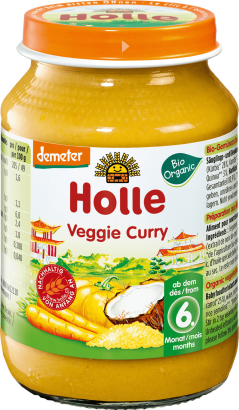 Danie dla niemowląt po 6 ms- wegetariańskie curry BIO 190g - Holle