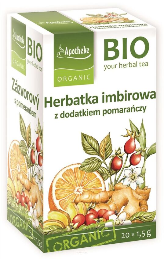 HERBATKA IMBIROWA Z DODATKIEM POMARAŃCZY BIO (20 x 1,5 g) 30 g - APOTHEKE