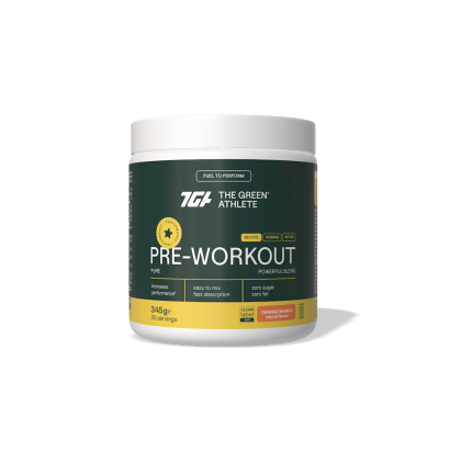 PRE-WORKOUT O SMAKU POMARAŃCZY I MANGO BEZGLUTENOWA 345 g - THE GREEN ATHLETE