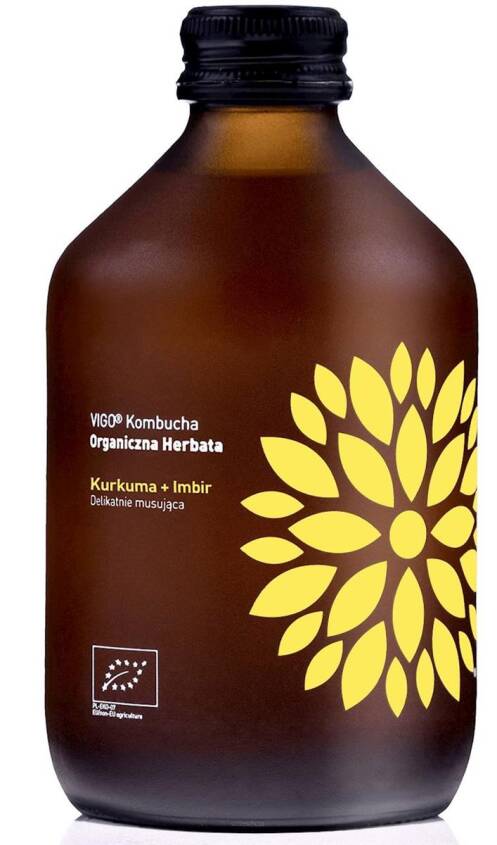 KOMBUCHA Z KURKUMĄ I IMBIREM BEZGLUTENOWA BIO 330 ml - VIGO