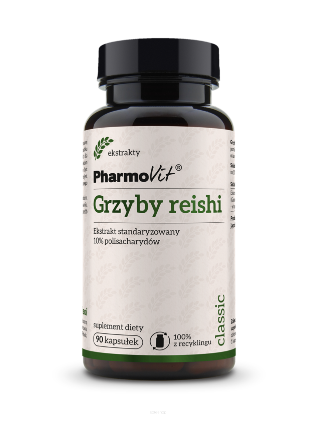 Grzyby reishi Ekstrakt standaryzowany 10% polisacharydów 90 kaps | Classic Pharmovit