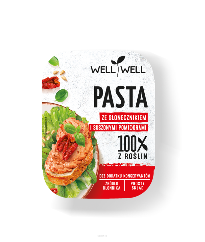 PASTA ZE SŁONECZNIKIEM I POMIDORAMI 125 g - WELL WELL