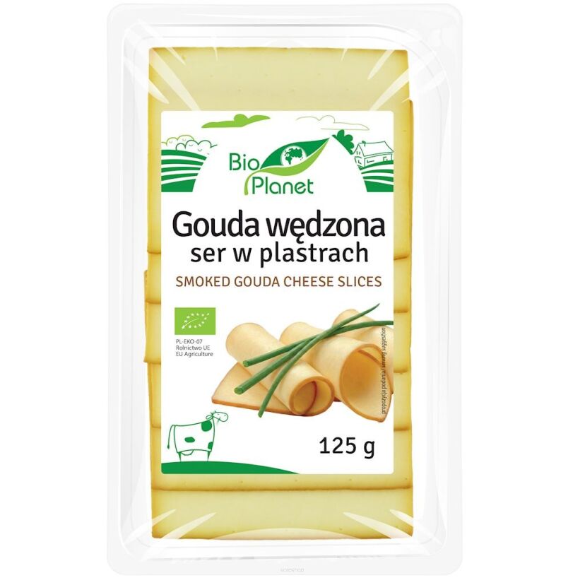 SER GOUDA WĘDZONY PLASTRY BIO 125 g - BIO PLANET