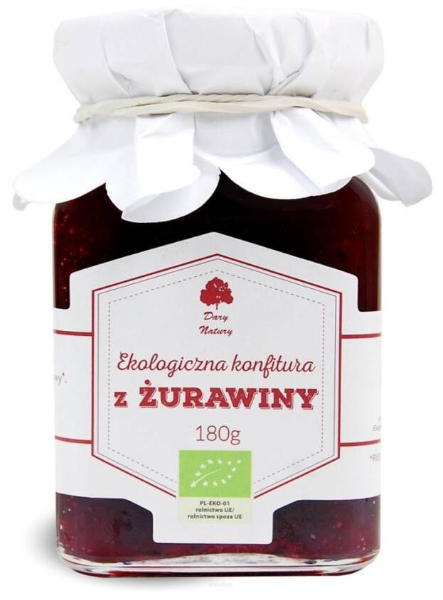 KONFITURA Z ŻURAWINY BIO 180 g - DARY NATURY