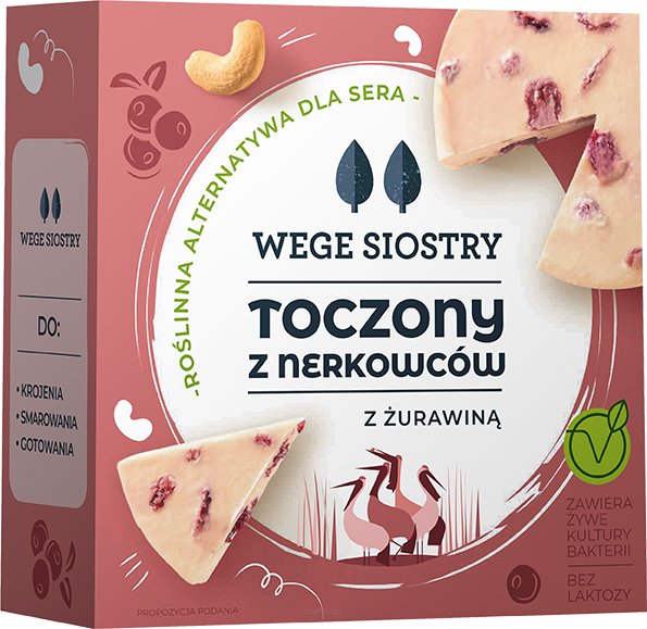 WEGAŃSKA ALTERNATYWA SERA Z ORZECHÓW NERKOWCA Z ŻURAWINĄ BEZGLUTENOWA 140 g - WEGE SIOSTRY