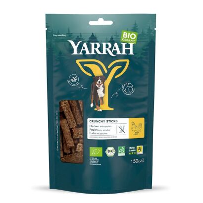 (DLA PSA) PRZYSMAK - PAŁECZKI Z KURCZAKIEM I SPIRULINĄ BIO 150 g - YARRAH