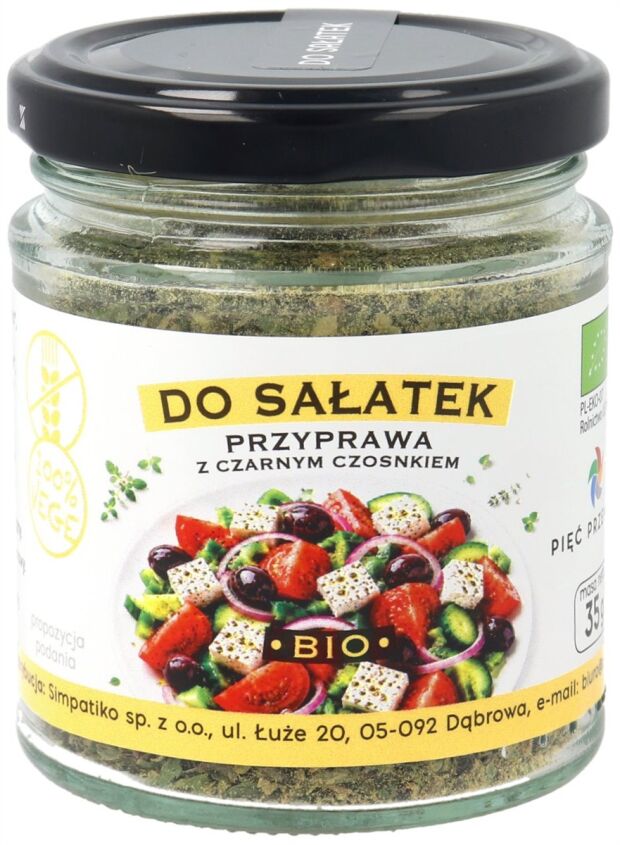 Przyprawa do sałatek z czarnym czosnkiem BIO 35 g - Pięć Przemian