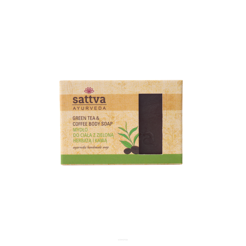 MYDŁO W KOSTCE DO CIAŁA ZIELONA HERBATA I KAWA 125 g - SATTVA