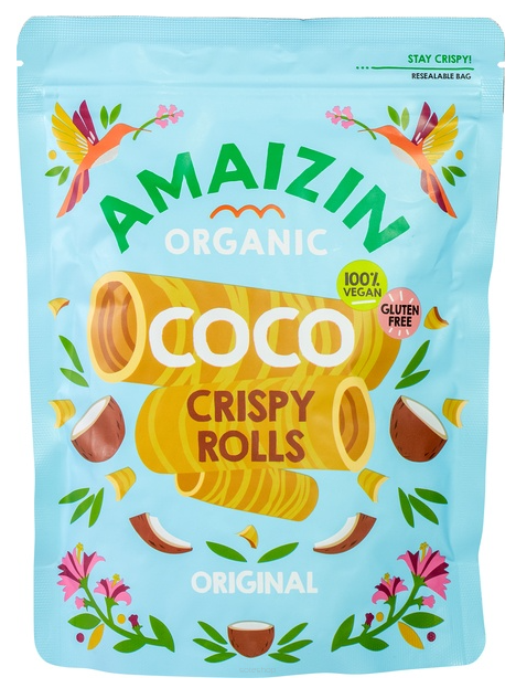 RURKI WAFLOWE KOKOSOWE BEZGLUTENOWE BIO 140 g - AMAIZIN